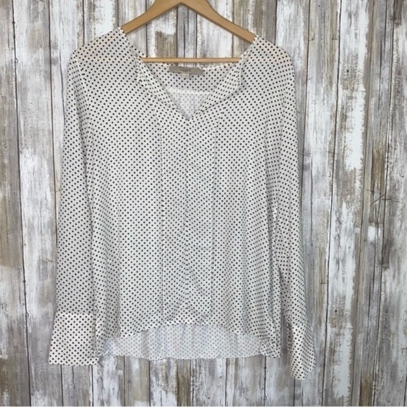 LOFT Tops - Loft Black & White Polka Dot Blouse